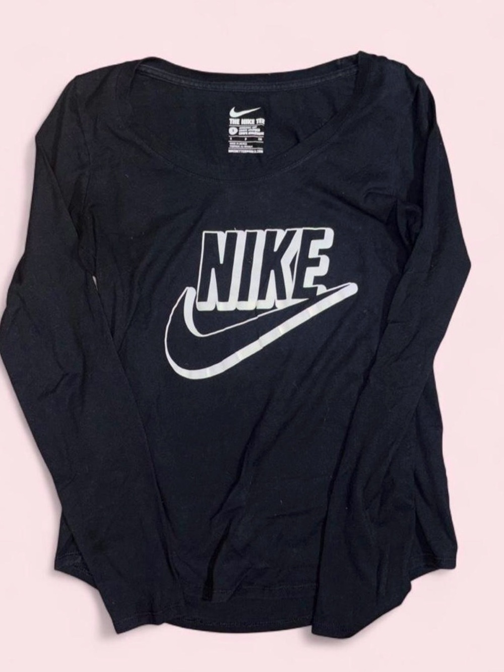 Nike Black Long Sleeve Graphic Logo Tee